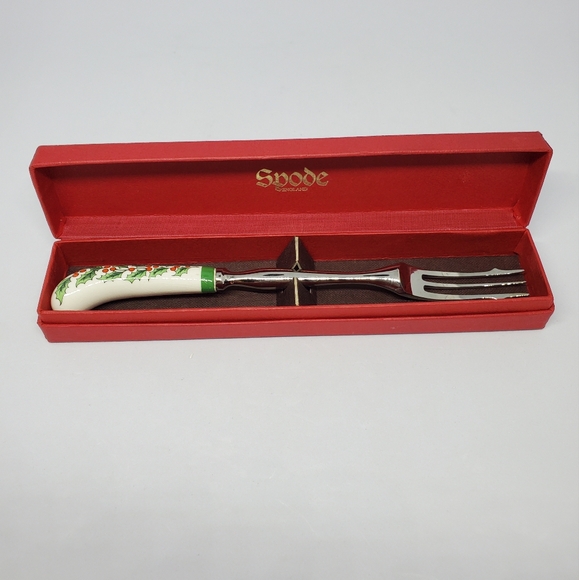 Spode CHRISTMAS TREE Pickle Fork Made In England Box Stainless Steel 7.5 Vtg. - Picture 10 of 15